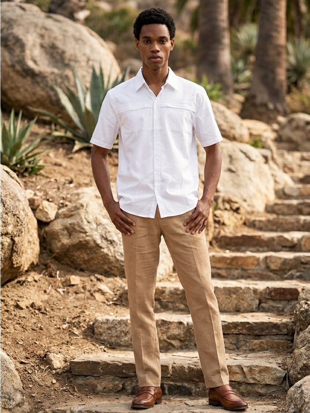 Benjamin Black Men’s White Short Sleeve Button‑Down Shirt NWT – XL
